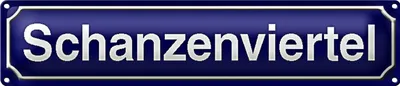 Produktbild von Blechschild Straßenschild 46x10cm Schanzenviertel Hamburg Dekoration
