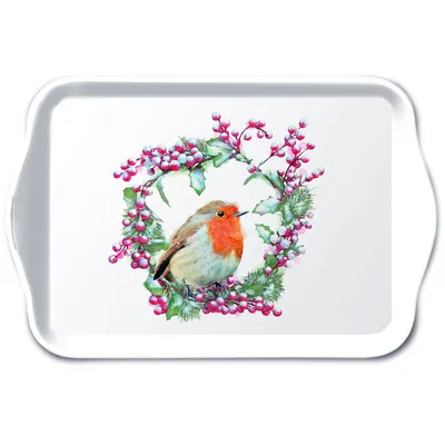 Produktbild von Weihnachten – Tray Melamine – Tablett – Format: 13 x 21 cm – Robin In