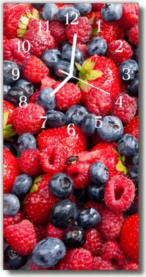 Produktbild von Tulup Glasuhr Wanduhr Küchenuhr Echt-Glas 30x60 Berrymix Mehrfarbig