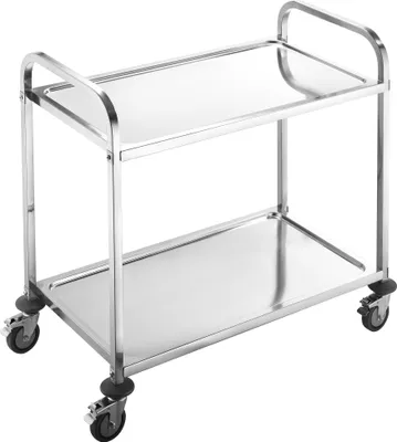 Image de BPT Nouveau chariot de service en inox avec 2 étagères Chariot de transport Chariot de cuisine 200kg