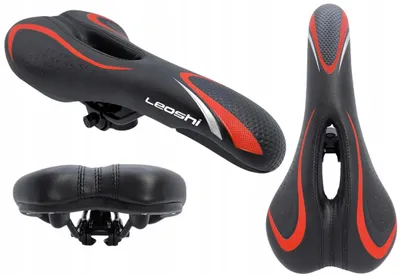Produktbild von Leoshi MTB Bequemer Fahrradsattel schwarz/rot