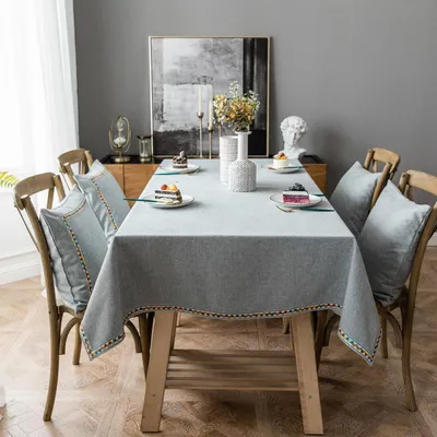 Immagine prodotto di Tovaglia 110x110 cm, rettangolare, idrorepellente, lavabile, in cotone e lino, colore grigio