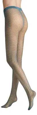 Immagine prodotto di Collant da donna Hudson, modello "Fancy Net", fantasia a rete, colore blu jeans, 20 den, taglia 44-46