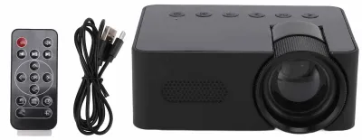 Imagen del producto de Proyector Beamer portátil - Resolución HD 1080P - Pantalla LCD - Altavoz integrado - Ideal para cine en casa y uso en exteriores - Mini proyector