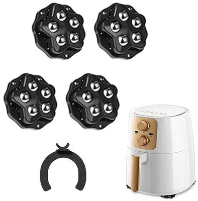 Image de Roulettes pour meubles et appareils - Auto-adhésives - Rotation à 360° - Lot de 4 - Capacité de charge de 200 kg - Roulement robuste - Roulettes pour meubles
