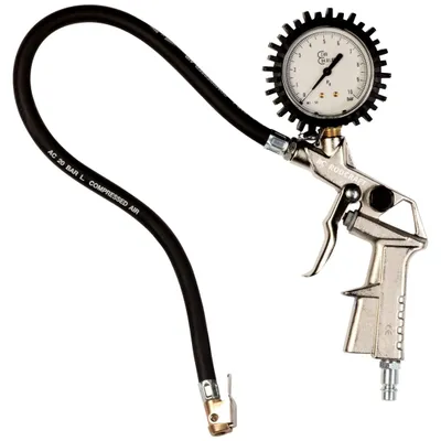 Produktbild von Rodcraft Druckluft-Reifenfüller/ Reifendruck-Messgerät RF02G, 60 mm Manometer, Messbereich bis 10 bar, Füllschlauch-Länge 500 mm