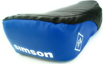 Immagine prodotto di Coprisedile strutturato, nero/blu per panca enduro con scritta Simson - Simson S50, S51, S70 Enduro