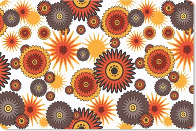 Produktbild von MuchoWow® Mauspad Mousepad Design - Retro - Orange - Blumen 27x18 cm - Mousepads - Maus Mat - Pad - Mausunterlage - Büroartikel - Desk Matten