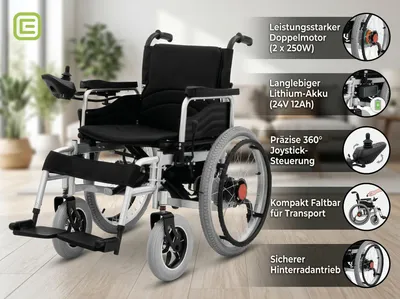 Produktbild von Elektrorollstuhl SL-LYD0012 Doppel-Motor - 2 × 250W - Schwarz