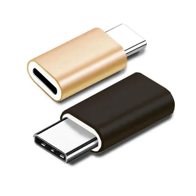 Produktbild von Lightning-Adapter auf USB-C für iPhone iPad iPod Laden Datentransfer Konverter Schwarz