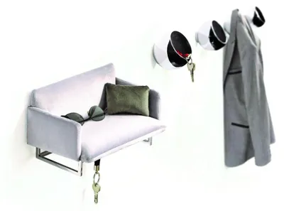 Zdjęcie produktu dla Philippi Couch Mini-Garderobe Samt, Edelstahl, 36 cm (l) 300126
