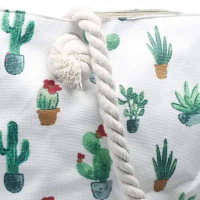 Produktbild von Shopper-Tasche mit Kordelhenkel - Mini-Kaktus