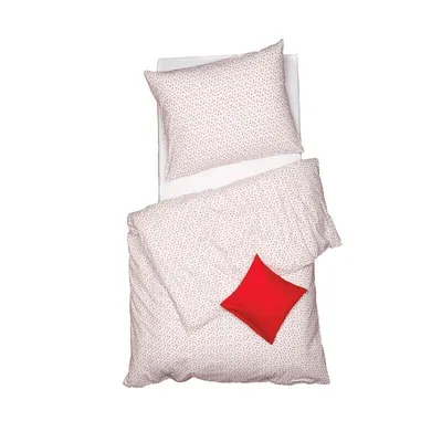 Obrázek produktu pro SCANquilt povlečení KLASIK srdíčka bíločervená 100% bavlna 90 x 135/45 x 65 cm