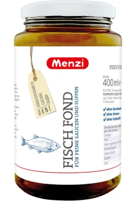 Produktbild von Menzi Fisch Fond Grundlage für raffinierte Fischgerichte 400ml