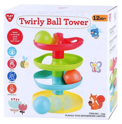 Immagine prodotto di Gioco con torre di palline - Torre di palline colorate Twirly 7 pezzi