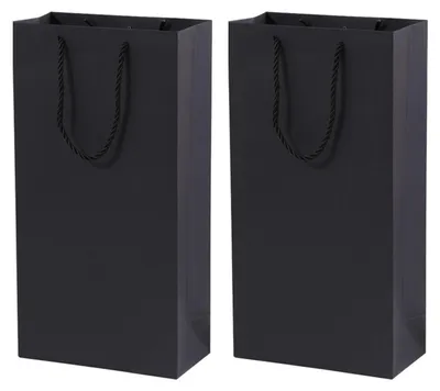 Productafbeelding van Omgoods - 10 Stuks Kraftpapieren Wijncadeauzakjes voor Feesten Zwart