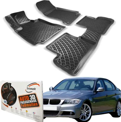 Produktbild von Trimak Autofußmatten kompatibel mit BMW 3ér E90 & E91 (2005-2013) Auto Allwetter Gummimatten