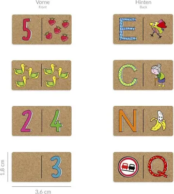 Produktbild von Trendhaus ABC CHAMPIONS Domino Lernspiel Buchstaben & Zahlen 28-teilig, sortiert (1 Stück)