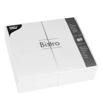 Produktbild von Papstar Servietten, 2-lagig 1/6-Falz 40 cm x 32 cm weiß, 7 x 80 Stück