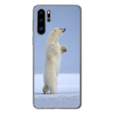 Produktbild von MuchoWow® Handyhülle Schutzhülle Hülle für Huawei P30 Pro Eisbär - Lustig - Schnee - Kinder - Jungen - Mädchen - Kind Silikon Softcase Handy Hülle - Schutzdeckel