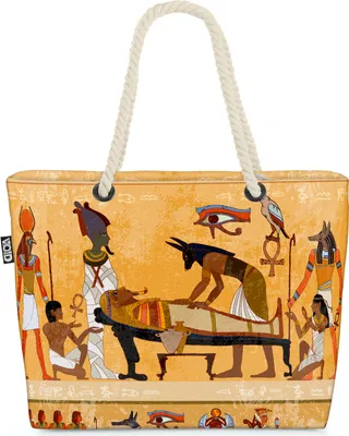 Produktbild von VOID Ägyptische Götter Pharao Strandtasche Shopper 58x38x16cm 23L XXL Einkaufstasche Tasche Reisetasche Beach Bag