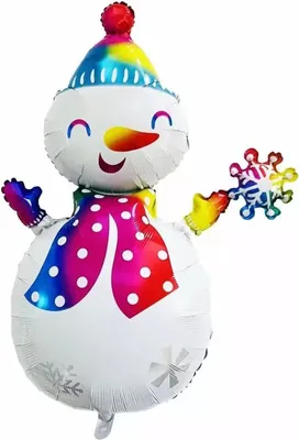 Produktbild von Folienballon Weihnachten, Schneemann bunt, ca. 80 x 110 cm