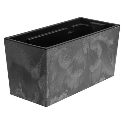 Produktbild von Blumenkasten mit praktischem Einsatz Blumentopf Länge: 39,5 cm Balkonkasten auf Kunststoff Betonoptik Beton Struktur Grau Farbe Innen / Außenbereiche