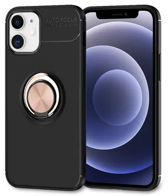 Produktbild von NALIA Ring Handyhülle für iPhone 12 mini, Handy Cover Case Schutz Tasche Schale Etui Rose Gold