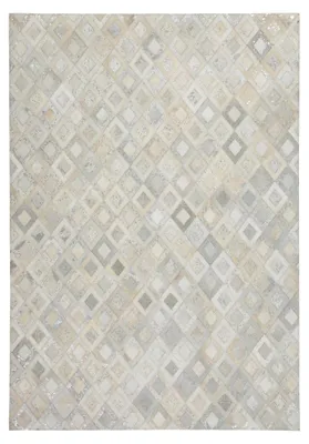 Immagine prodotto di Tappeto in pelle Dazzle Grigio e Argento a rombi