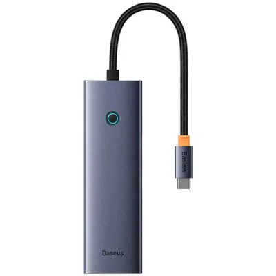 Produktbild von Baseus UltraJoy 6-Port, Kabelgebunden, USB 3.2 Gen 1 (3.1 Gen 1) Type-C, 100 W, 10,100,1000 Mbit/s, Grau, 5 Gbit/s