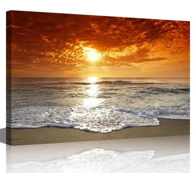 Leinwandbild Strand Küste 90x60 cm gerahmt Wanddeko