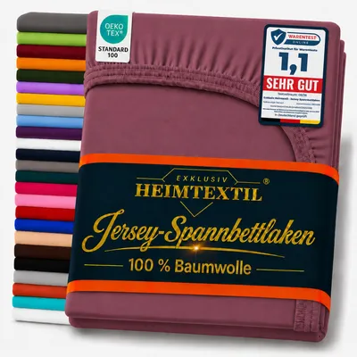 Produktbild von EXKLUSIV HEIMTEXTIL Jersey Spannbettlaken 60 x 120 - 70 x 140 cm Bordeaux