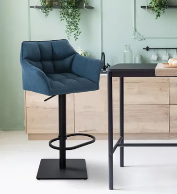 Produktbild von Barhocker Damaso B Stoff blau
