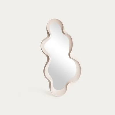 Produktbild von HOMLA VEYA beige unregelmäßig geformter Spiegel 100x50 cm