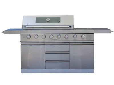 Produktbild von BUSCHBECK Outdoorküche Bristol mit XXL-Gasgrill, hochwertiges Edelstahl, B214 x T60 x H119 cm,