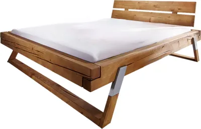 Produktbild von KAWOLA Balkenbett TOMA Fichte eichefarbig massiv 180x200cm