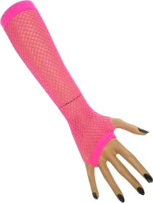 Produktbild von Neon Pink Schweißbänder Set Stirnband Beinstulpen Handschuhe 80er 90er Jahre (Handschuhe)