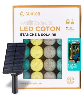 LED Ballon Lichterkette, Solar, IP55, 16 Kugeln, 6m