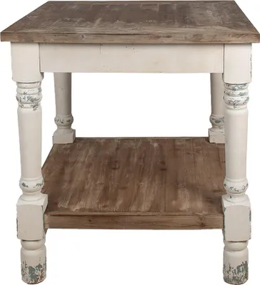 Immagine prodotto di Clayre & Eef Tavolino 80x80x85 cm Legno Bianco Marrone