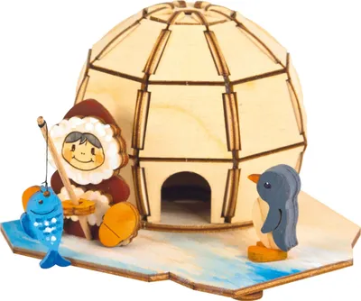 Produktbild von Drechslerei Kuhnert - Bastelset Räucherhaus Iglu - Größe ca. 13cm, für Räucherkerzen Größe M (Standard) - 10153