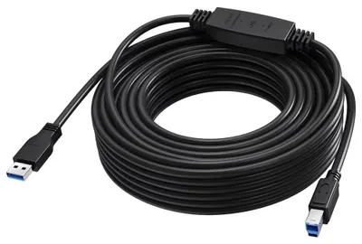 Produktbild von Vision TC 15MUSB3.0+/BL, 15 m, USB C, USB B, USB 3.2 Gen 1 (3.1 Gen 1), 5 Gbit/s, Schwarz