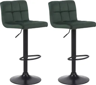 Immagine prodotto di set di 2 sgabelli da bar - Sgabelli da cucina - Altezza regolabile e design moderno | Colore: Verde