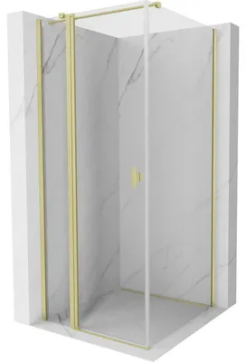 Obrázek produktu pro Mexen Mist T sprchový kout s otočnými dveřmi 110 x 110 cm, transparentní, zlatý kartáčovaný - 8A4T-110-110-55-00