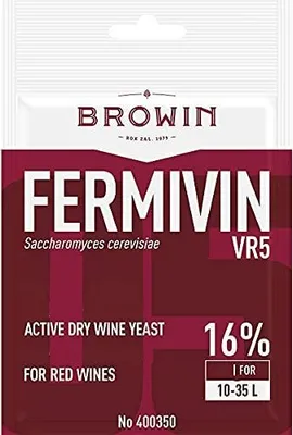 Produktbild von 1x Fermivin VR5 Trockenhefe für Rotweine Weinhefe Reinzuchthefe 7g Für 10-35l Wein Hefe Rotwein
