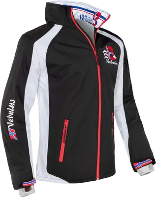 Zdjęcie produktu dla Męska kurtka narciarska softshell Nebulus VIGGO, ciepła kurtka softshell, praktyczna i wszechstronna kurtka zimowa, P2347 - męska, czarno-biała, L