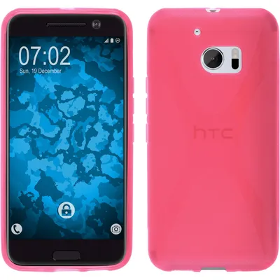 Produktbild von PhoneNatic Case kompatibel mit HTC 10 - pink Silikon Hülle X-Style + 2 Schutzfolien