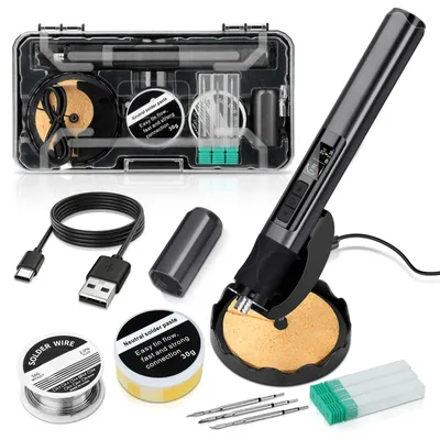 Zdjęcie produktu dla Lutownica USB zasilana energią słoneczną, wyposażona w diodę LED, bezprzewodowy zestaw do lutowania z regulowaną temperaturą