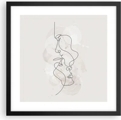 Produktbild von Gerahmtes Poster - Schwarzer Rahmen - Einzeilig Mann Frau - 40x40 cm - Wand Bild - Wanddeko - Wandbilder - Kunstposter - Wandposter - Bilderrahmen - Bilder - Kunstdruck - P2BAC40x40-4629
