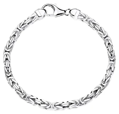 Produktbild von JEWLIX Armband Königskette 925 Silber rhodiniert 4mm KA0040-RH