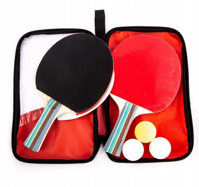 Produktbild von Premium Tischtennis Set mit 2 Schlägern & 3 Bällen im Etui - Für optimalen Spielspaß